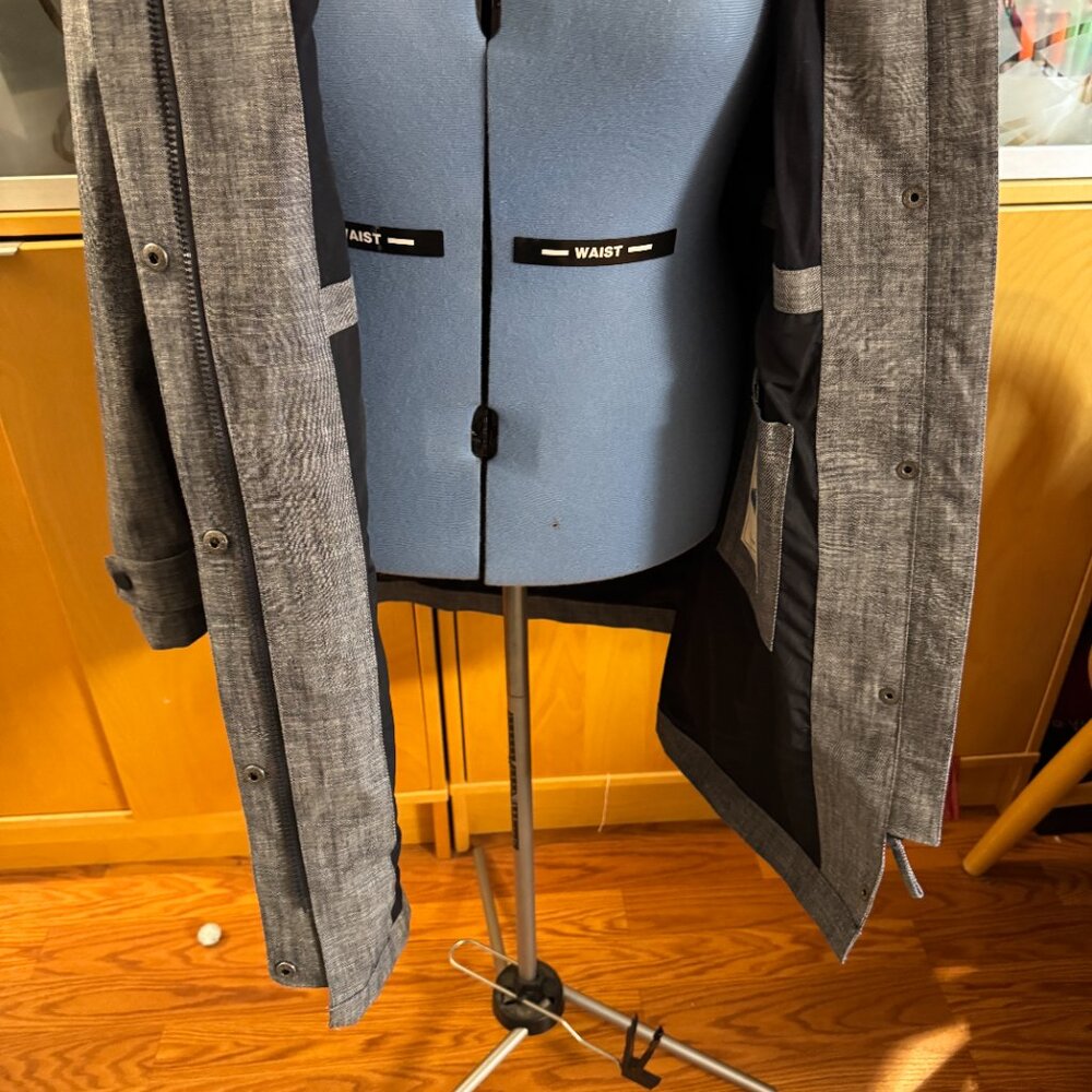 Seasalt Cornwall Cloudburst Mac Raincoat Tin Cloth Waterproof Jacket UK 16/US 12 - Picture 8 of 14